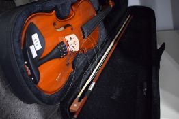 A modern Gear for Music violin and bow, in padded case