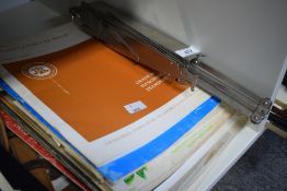 A selection of sheet music books, exam pieces etc and a folding music stand