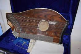 A vintage Framus Bavaria guitar zither, in fitted case, model 7/20, serial number 25539