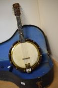 An early 20th Century Bell-Tone mandolin banjo (banjolin) numbered 342874, sold with shaped case