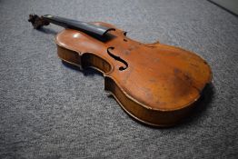 A traditional violin (probably 19th Century, Jacobus Stainer copy) , no case or bow
