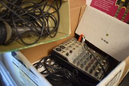 An Audio Technica PR40L microphone , with original box and a Eurorack MX 602A mixer etc