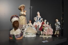 A collection of 20th-century decorative figurines, to inlucde a Nao by Lladro porcelain figurine '
