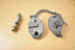 A late 19th century to 20th century metal J. Hudson and Company Metropolitan Police Whistle for