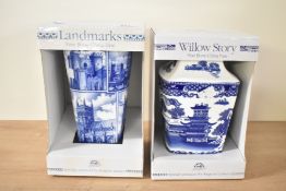 Two 20th-century Ringtons fine bone china vases, to include 'Landmarks' and 'Willow Story', marked