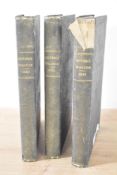 Three Victorian The Saturday Magazine hardback books, to include 1836, 1838 and 1840, published
