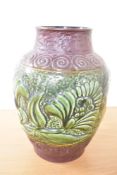 A mid to late 20th-century West German Bay Keramik pottery vase, of baluster form featuring a relief