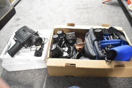 A Chinon 506 SM XL/Direct Sound video camera sold together with a selection of other cameras