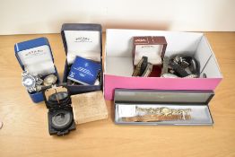 An assortment of watches, including Rotary, Sekonda, Swatch and Roamer