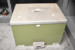 A large late 20th-century metal Hotlock Food Conveyors Limited container, 56cm x39cm, condition is