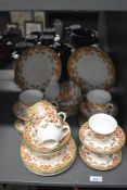 A selection of Pheonix china floral pattern teawares, to include 12 cups and 12 saucers, 37 pieces