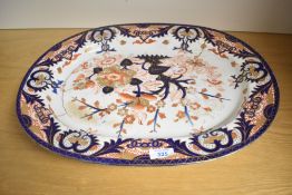 A large late 18th to early 19th century Royal Crown Derby Imari-style 'Kings' serving platter,