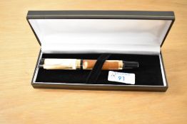 A boxed Sigma converter fill fountain pen in White Coconut having Iridium Point Germany nib