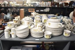 A selection of 20th-century Denby 'Troubador' stoneware tableware, featuring a delicate hand painted