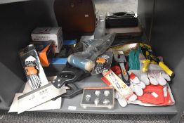 A quantity of modern tools, to include Halford Ratchet, Stanley Cutter, impact driver