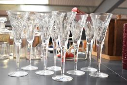 A selection of turn-of-the-century Waterford Crystal Millennium series champagne flutes,