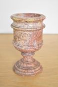 A presumed 18th/19th-century turned marble Grand Tour goblet, featuring smooth tapering sides