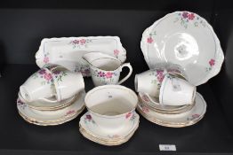 A selection of early 20th-century Royal Albert Crown China, featuring a delicate floral pattern with