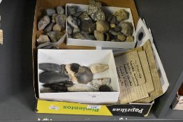 A collection of thought to be Prehistoric Somaliland, East African worked arrow heads, axe heads,