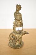 A 20th-century French cast bronze figurine in the style of Pieri Chernet, depicting an elegantly