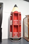 A novelty Staedtler pencil shop display in the form of a rotating pencil. Some cracks and breaks
