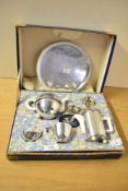 A mid 20th-century Kavin Kupid chrome-plated metal and bakelite children's Heatmaster tea set, to