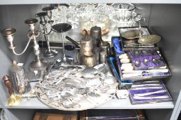 A large quantity of late 19th to 20th-century silver plate and white metal ware, to include a