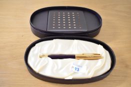 A boxed Parker Sonnet Premiere ballpoint pen. Limited Edition Assession - The Queens Golden