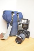 A Zenit 11 35mm SLR camera with a Helios 44 58mm f2 lens. Sold alongside a Soviet Jupiter-IIA 4/