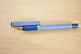 A Parker 88 Rialto converter fill fountain pen in Matte Grey and Sea Green