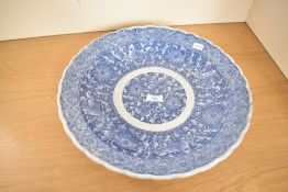 A large presumed 19th to 20th century Japanese Imari ware pottery dish, featuring a scalloped edge