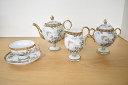 A set of late 19th to early 20th-century Japanese export 'nippon' porcelain tableware, featuring a
