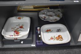 A selection of 20th-century Royal Worcester 'Evesham' ware, to include two large serving platters, a