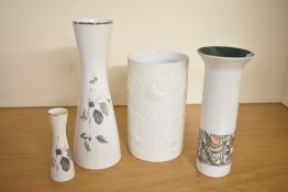 A quantity of 20th-century German Rosenthal porcelain vases, including a Cuno Fischer studio linie