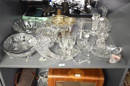 A large quantity of 20th-century glass ware, to include a small silver and glass cruet set,