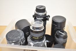 An assortment of Tamron lenses - Tamron SP 90mm f2.5, Tamron 80-250mm f3.8-4.5, Tamron CF Tele Macro