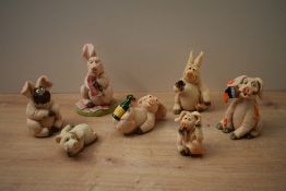 A group of seven David Corbridge Piggin' studies to include 'Piggin' Gorgeous', 'Piggin'