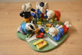 A Royal Doulton bone china limited edition Rupert The Bear figure group, 'Rupert's Toy Railway'