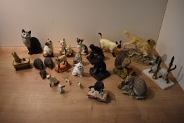 A miscellaneous selection of animal studies to include Beswick Pottery 'Cat' Seated, head looks