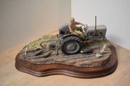 A limited edition Border Fine Arts agricultural study 'The Fergie' depicting a grey tractor and