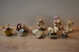 A group of eight David Corbridge Piggin' studies comprising 'Hangover' 1997 without original box, '