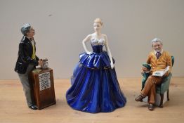 Two Royal Doulton bone china figures comprising 'The Auctioneer' HN 2988 with damaged gavel, '