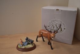 A Border Fine Arts pottery 'Red Stag' study model number A5270 complete with box sold together
