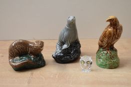 Three Beswick Pottery, for Whyte & Mackay Whisky, miniatures comprising Grey Seal, Otter and