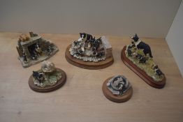 Five Border Fine Arts animal groups to include 'Wait For Me' model number SOC6 designed by Ray