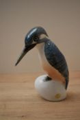 A Royal Dux bone china Kingfisher study model number 437, having pink triangle stamps to underneath,