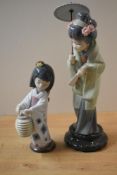 Two Lladro porcelain figurines comprising 'Oriental Lantern' model number 6231 and 'Oriental Spring'