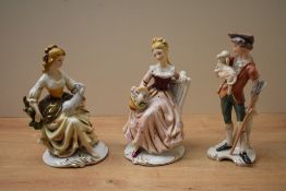 A Goebel porcelain figure 'Shepherd Boy' model number FR24 measuring 19cm tall sold together with