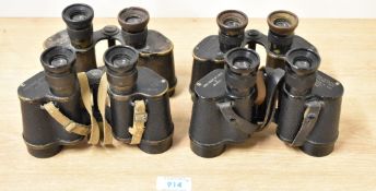 A. Kershaw & Son of Leeds military magnification X6 binoculars, one undated No. N3141, one dated
