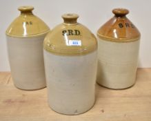 WW1/WWII period SRD Supply Reserve Depot ceramic stoneware rum flagons, used throughout both World